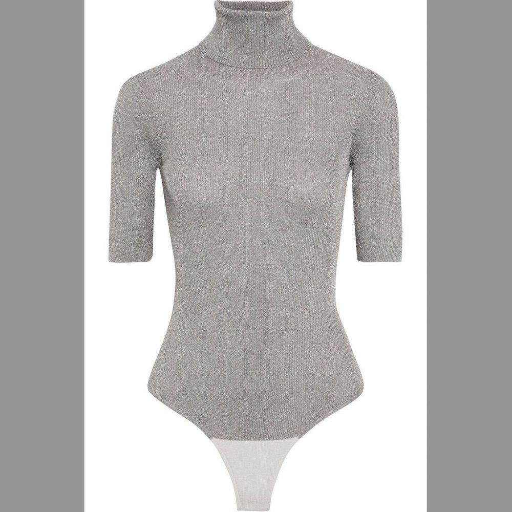 3.1 Phillip Lim Silver Gray Turtleneck Bodysuit